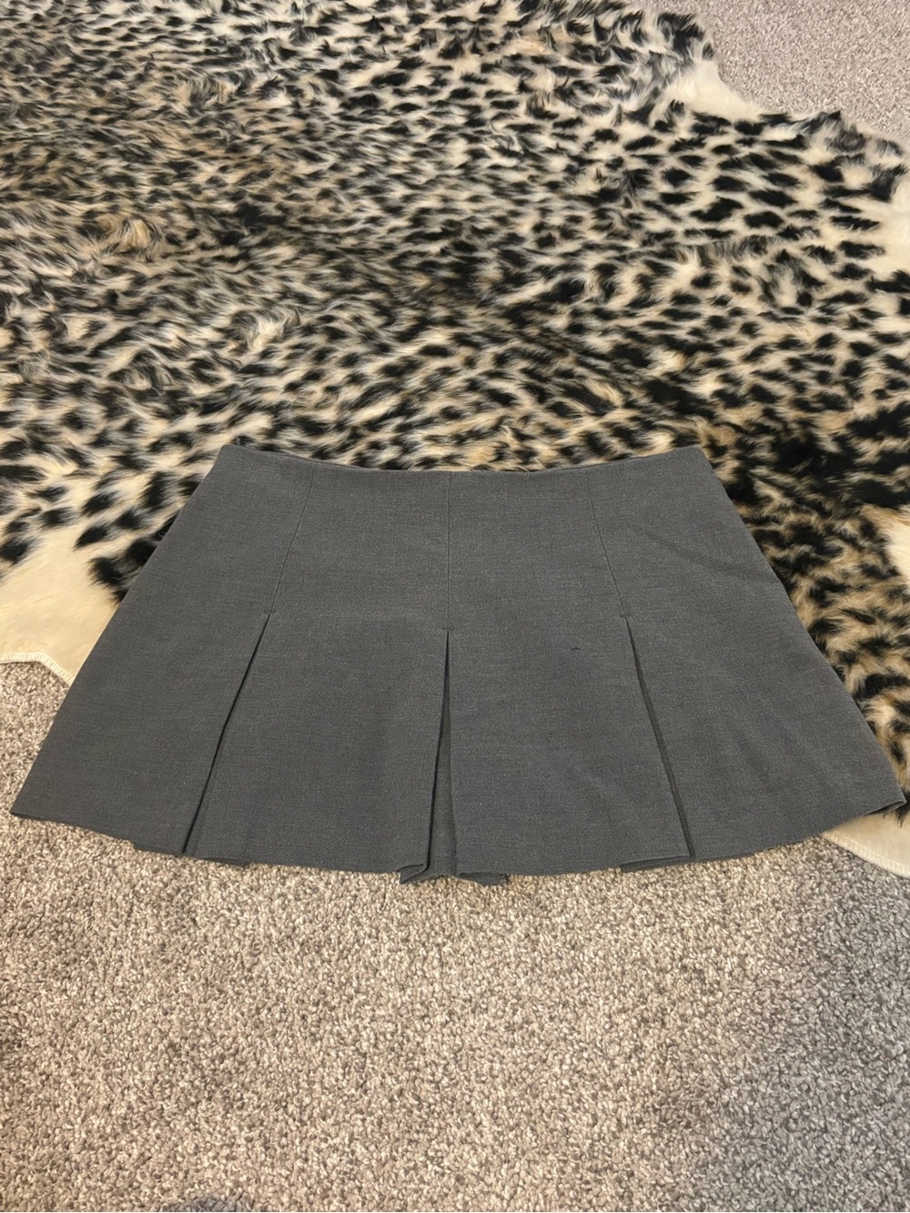 Gray Pleated Mini Skort
